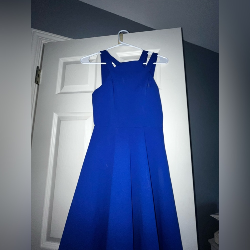 B Darlin short sleeve royal blue flowy dress